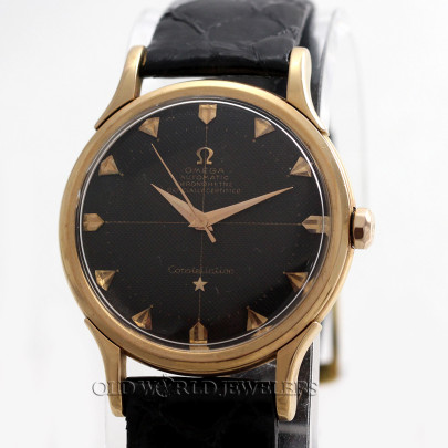 Omega Vintage Constellation Ref 2648SC 18K RG Black Dial
